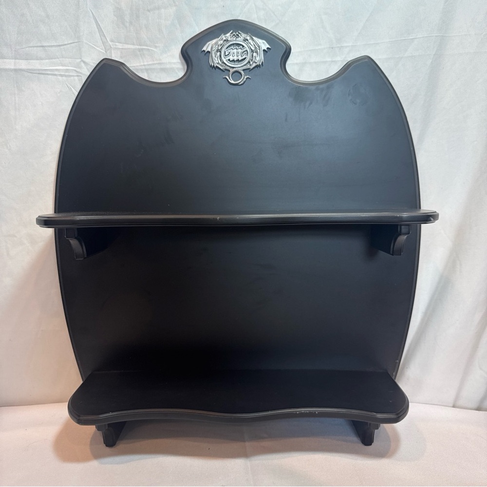 Franklin Mint Michael Whelan Dragon Sculptures Display Shelf, Black Wall Shelf - Picture 1 of 10
